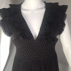 Betsey Johnson 100% Silk V Neck Dress Sz 8